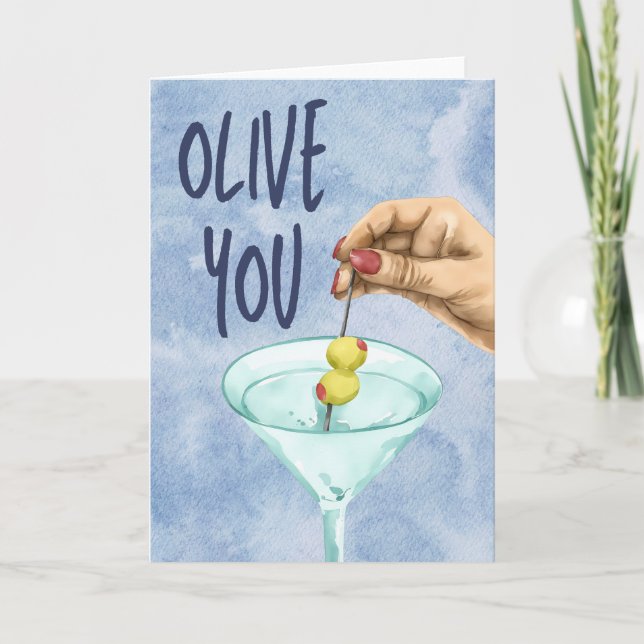 Tarjeta Olive You Dirty Martini (Anverso)