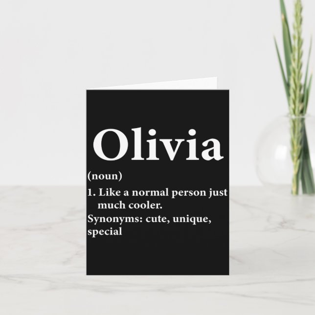 Tarjeta Olivia Name Definition Funny D  (Anverso)