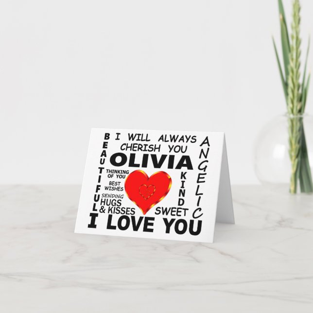 Tarjeta Olivia Te Amo (Anverso)