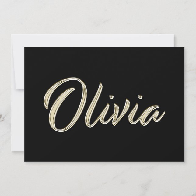 Tarjeta Olivia white gold Handwriting Karte (Anverso)