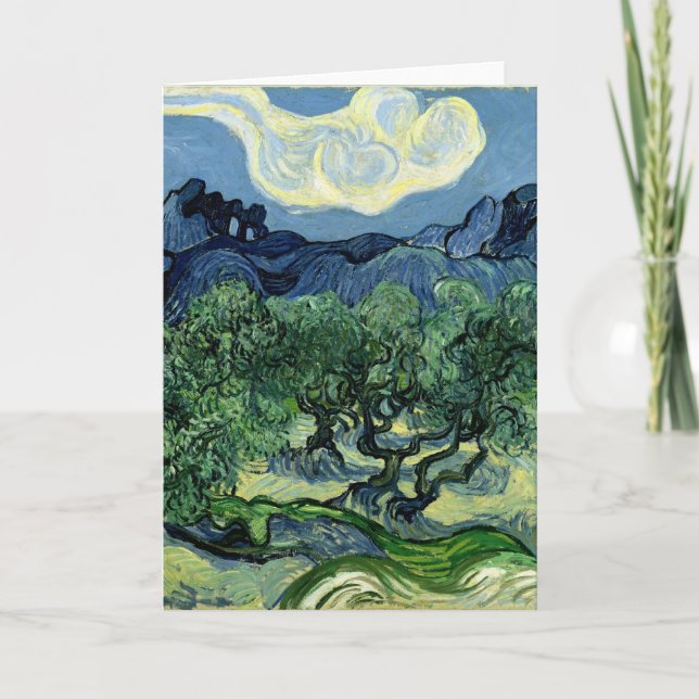 Tarjeta Olivos de Vincent van Gogh (1889) (Anverso)