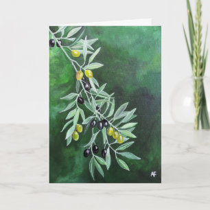 Tarjeta Olivos en el Crepúsculo de Noviembre Pintura de Al