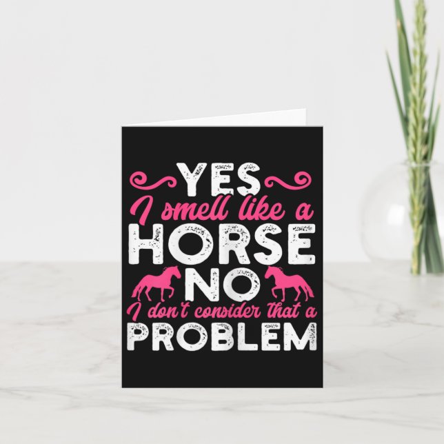 Tarjeta Olor Como Un Caballo Divertido Caballo De Chica Ho (Anverso)