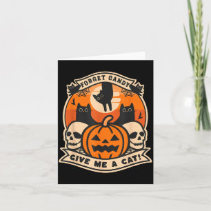 Tarjeta Olvidar Caramelo Darle Un Gato Divertido Halloween