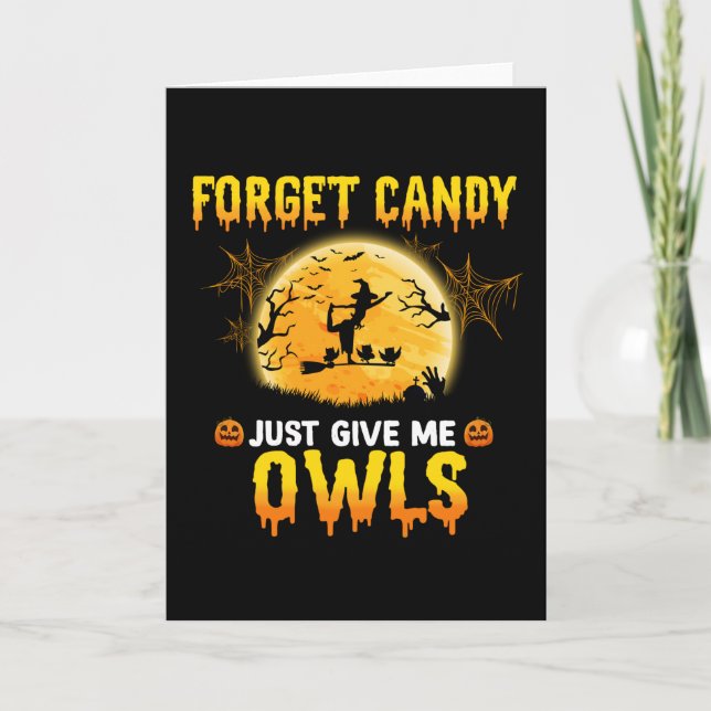 Tarjeta Olvídate de los dulces, dame el regalo de Hallowee (Anverso)
