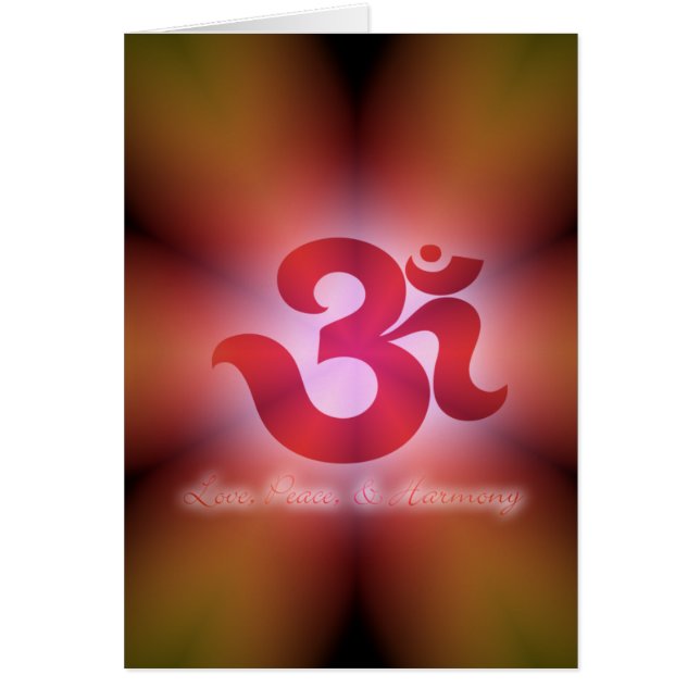Tarjeta Om: amor, paz y armonía (Frente)