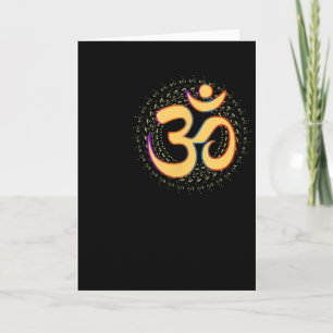 Tarjeta Om Aum Omkara Símbolo Antiguo Arte Espiritual Yoga
