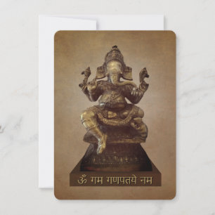 Tarjeta Om Gan Ganpataye Mantra a Lord Ganesha