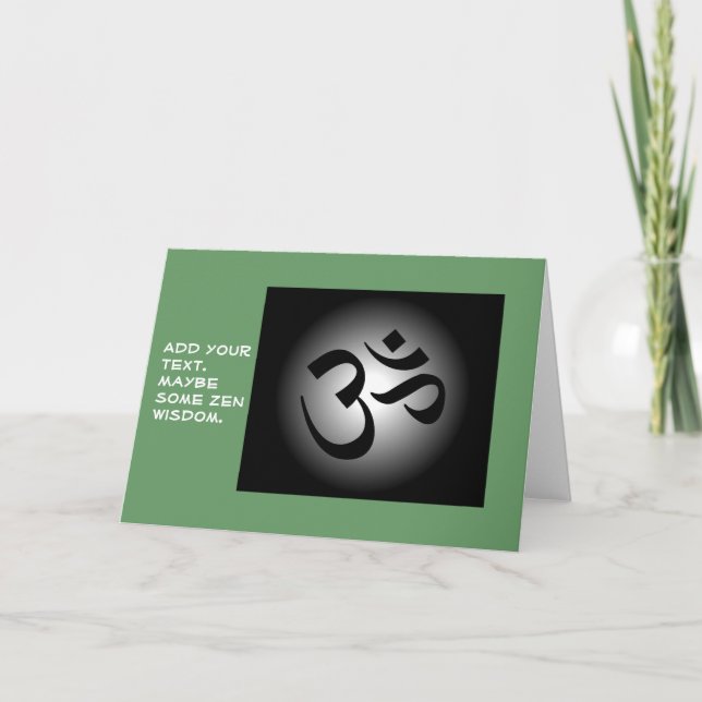 Tarjeta OM hindú - símbolo de la meditación (Anverso)
