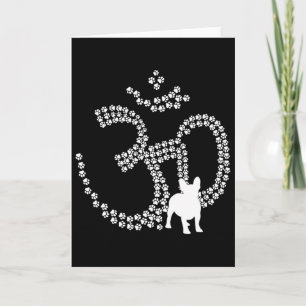 Tarjeta Om Perro Patas Bulldog Francés Yoga Aum Ohm Símbol