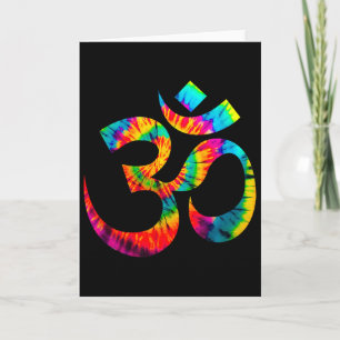 Tarjeta Om Yoga Aum Ohm Hindu Espiritual Meditación Tie Dy