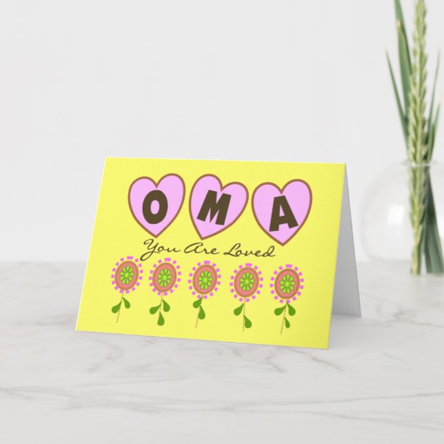 Tarjeta "Oma le aman"---Regalos del día de madre (Anverso)