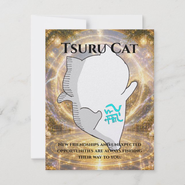 Tarjeta Omamori Card #006 – Tsuru Cat | Connection • Oppor (Anverso)