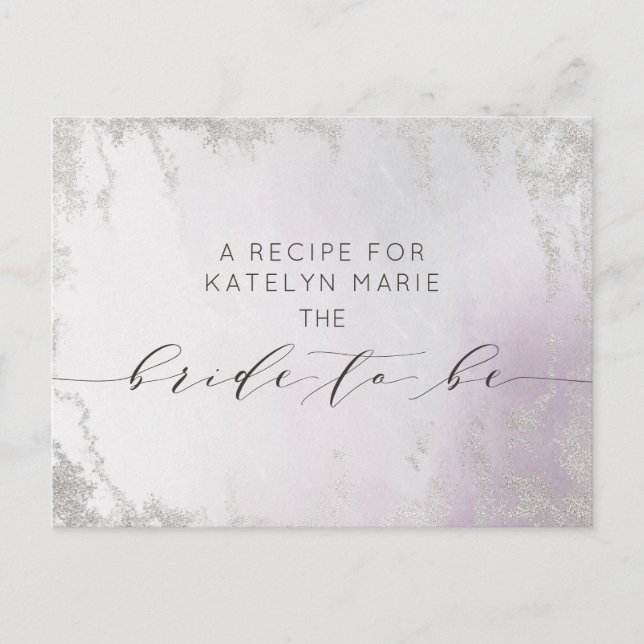 Tarjeta Ombre Light Purple Silver para ser la rece (Anverso)