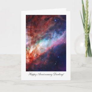 Tarjeta Omega Nebula, Messier 17, feliz Anniversay Darling
