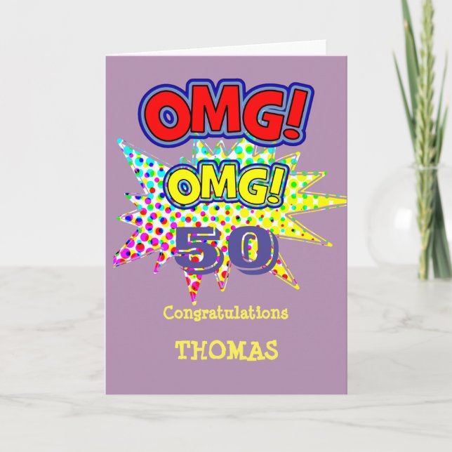 Tarjeta ¡OMG! Cómo viejo cumpleaños cómico divertido del (Anverso)