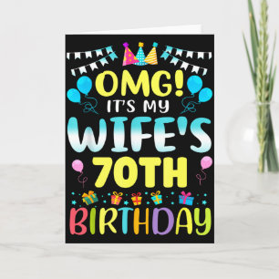 Tarjeta Omg Es El 70 Cumpleaños De Mi Esposa Dulce 70 Años
