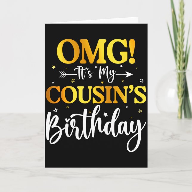 Tarjeta Omg Es El Cumpleaños De Mi Primo Divertido Feliz C (Anverso)