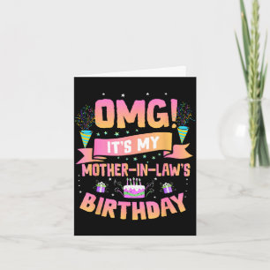 Tarjeta Omg es el cumpleaños de mi suegra niño 