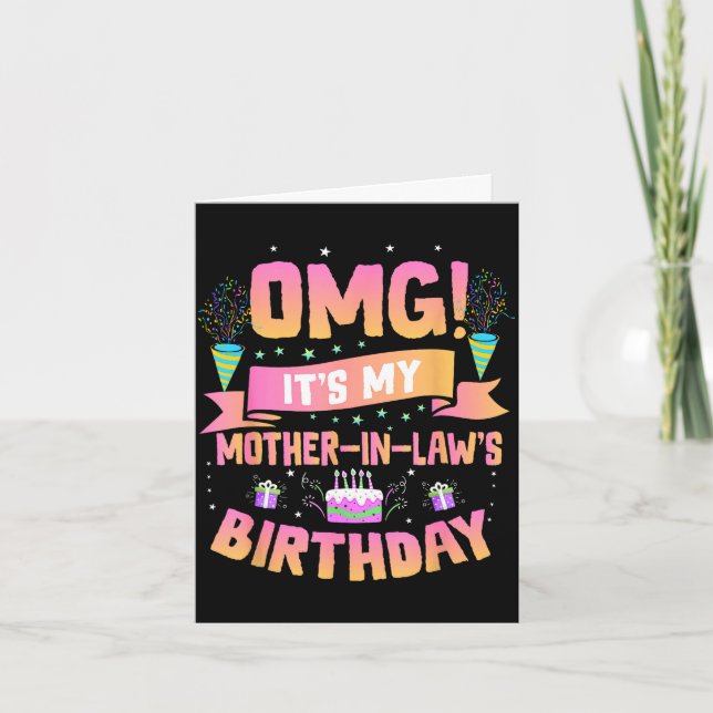 Tarjeta Omg es el cumpleaños de mi suegra niño  (Anverso)