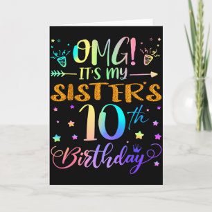 Tarjeta Omg Es El Cumpleaños Número 10 De Mi Hermana Dulce