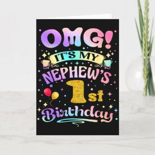 Tarjeta Omg Es El Cumpleaños Número 1 De Mi Sobrino Feliz 