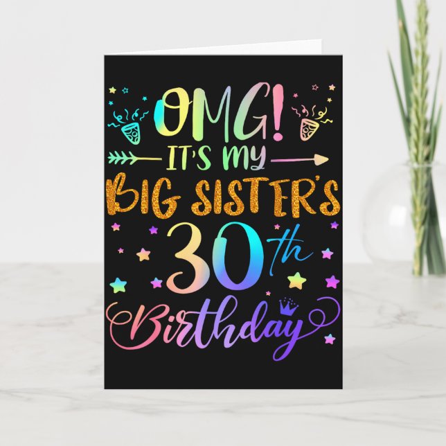 Tarjeta Omg Es El Cumpleaños Número 30 De Mi Hermana Mayor (Anverso)