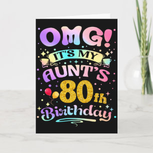 Tarjeta Omg Es El Cumpleaños Número 80 De Mi Tía Feliz 80 