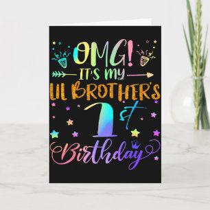 Tarjeta Omg Es El Primer Cumpleaños De Mi Hermano Pequeño