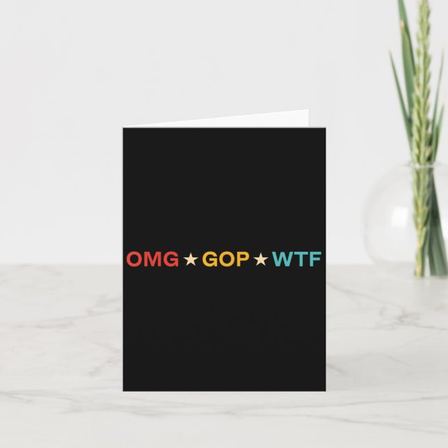 Tarjeta Omg Gop Wtf Diseño Vintage  (Anverso)
