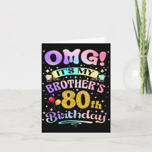Tarjeta Omg Hermanos 80 Cumpleaños Feliz 80 Años
