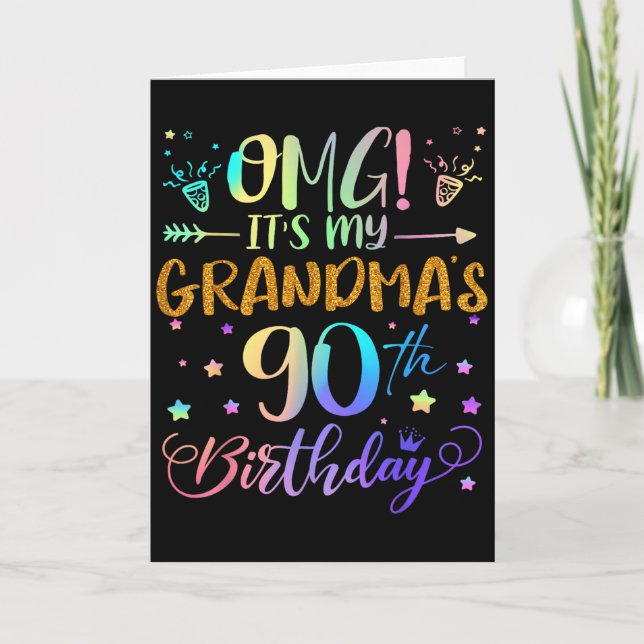 Tarjeta Omg Its My Grandmas 90th Birthday Sweet 90 Years O (Anverso)