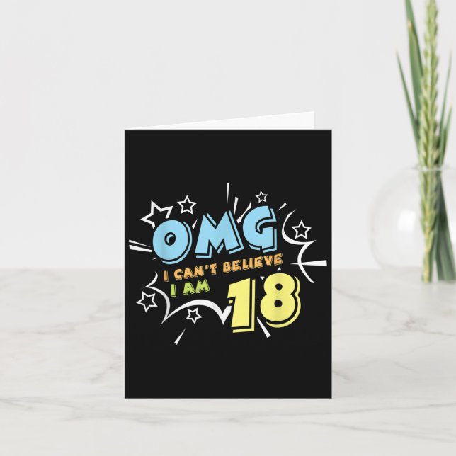 Tarjeta Omg No Puedo Creer Que Tengo 18 Años Feliz Cumplea (Anverso)