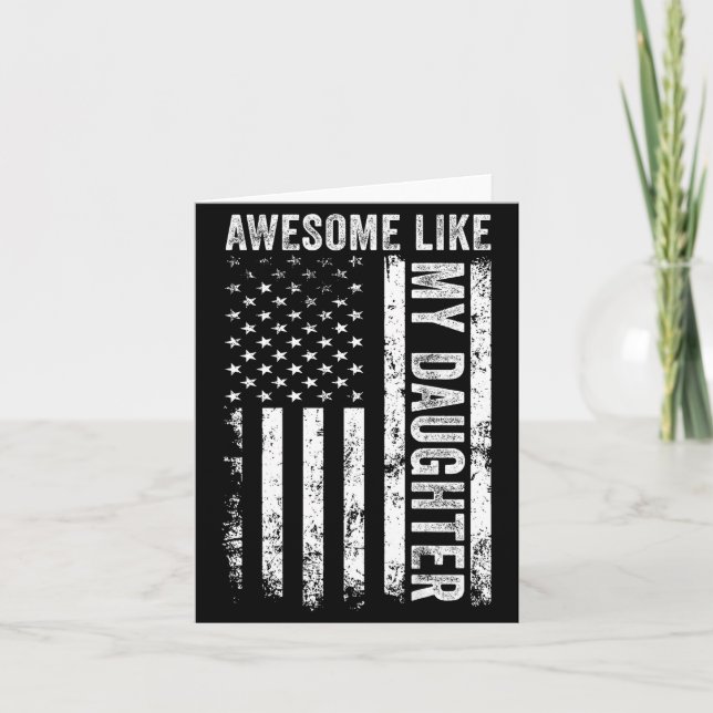 Tarjeta On Back Awesome Like My Daughter Men Funny Fathers (Anverso)