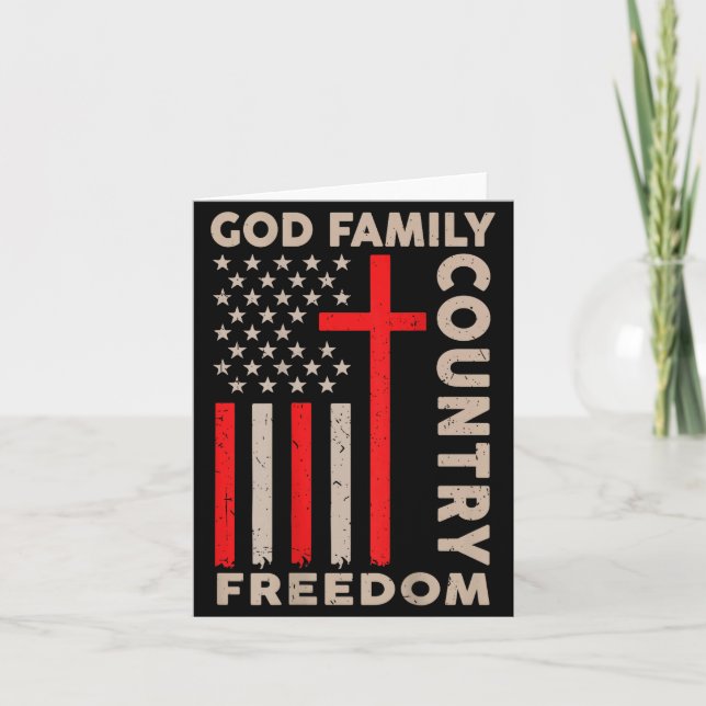Tarjeta On-back God Family Country Dom Patriotic Christian (Anverso)