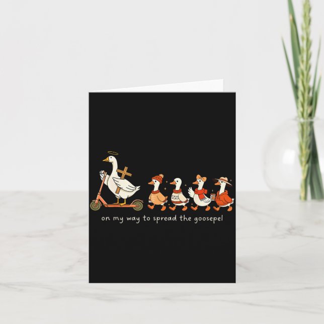 Tarjeta On My Way To Spread The Goosepel  (Anverso)