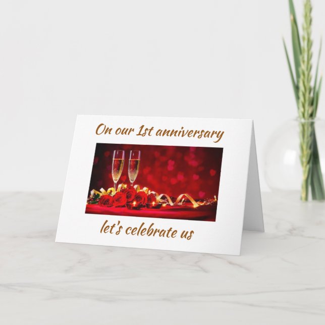 Tarjeta ON *OUR1st ANNIVERSARY* CELEBRATE *US* CARD (Anverso)