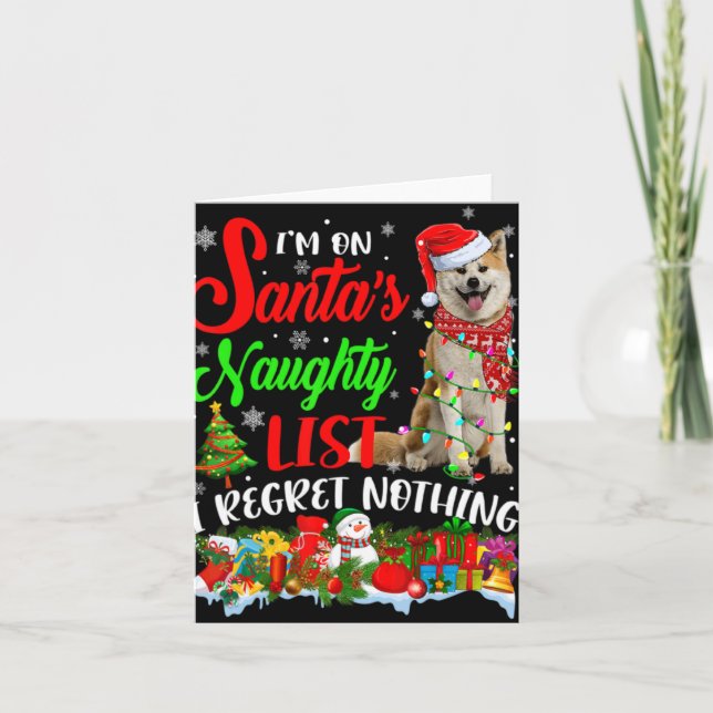 Tarjeta On Santas Naughty List Xmas Shiba Inu  (Anverso)