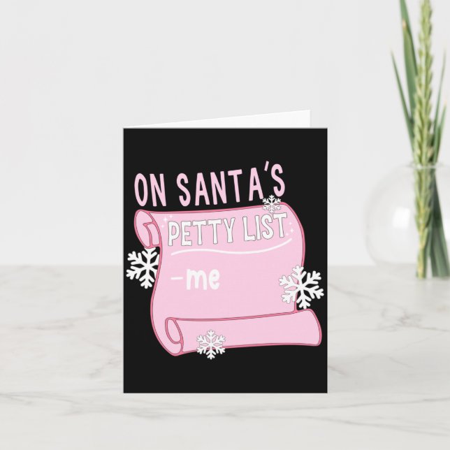 Tarjeta On Santa's Petty List Me Santa Christmas Design Lo (Anverso)