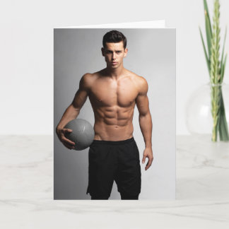 Tarjeta On The Ball Hot Guy Greetings Card