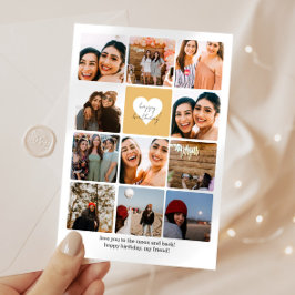 Tarjeta Once Collages de fotos Mejor Amigo Feliz Cumpleaño
