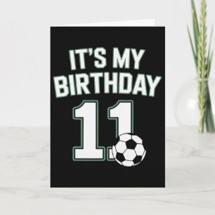 Tarjeta Once Fútbol Es Mi Cumpleaños 11 Jugadores Jóvenes 