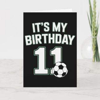 Tarjeta Once Fútbol Es Mi Cumpleaños 11 Jugadores Jóvenes