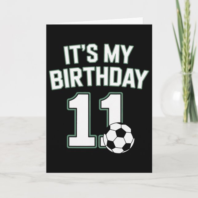 Tarjeta Once Fútbol Es Mi Cumpleaños 11 Jugadores Jóvenes  (Anverso)