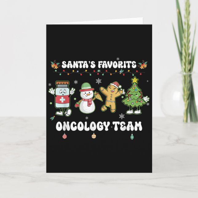 Tarjeta Oncology Christmas Crew Chemotherapy Nurse Techs N (Anverso)