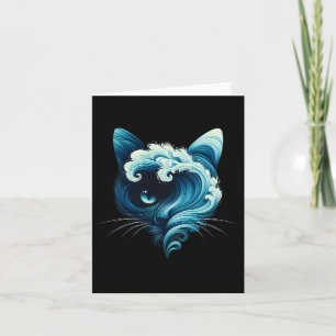 Tarjeta Onda Azul Vintage De Gato Damas Gatos Azules Olead