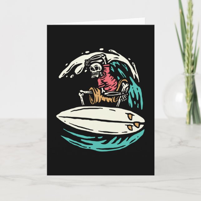 TARJETA ONDAS DE SUPERFICIE DEL RIDER DE LA ONDA DE SKELET (Anverso)