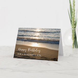 Tarjeta Ondas en Sunset Beach Son Cumpleaños