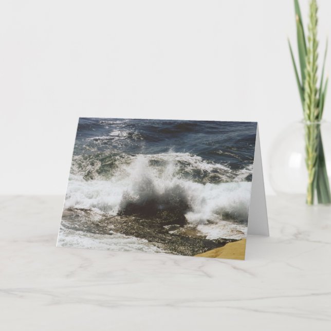 Tarjeta Ondas que se rompen en la playa del Seashell (Anverso)