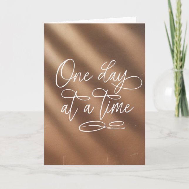 Tarjeta "One Day at a Time" Script Encouragement Card (Anverso)